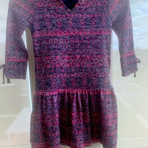 Girls multicolor dress. Pink and Blue